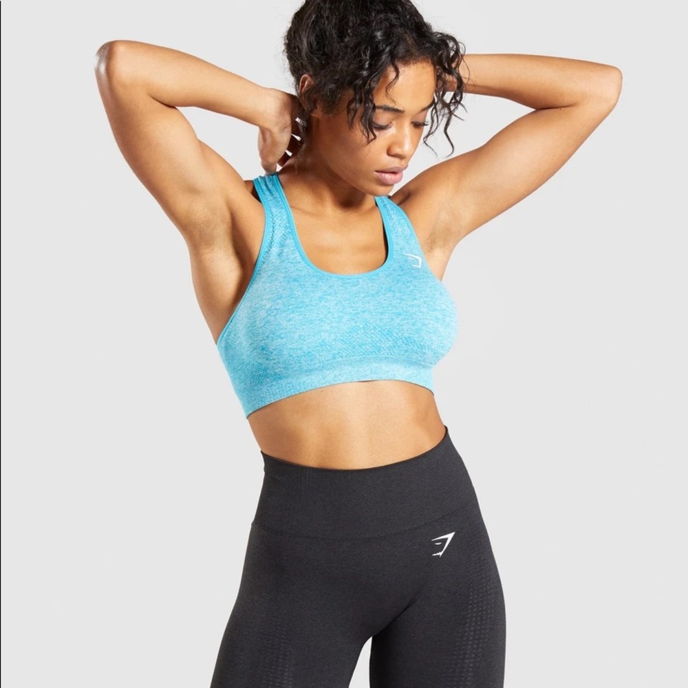 Gymshark Vital Seamless Sports Bra - S - Blue Marl